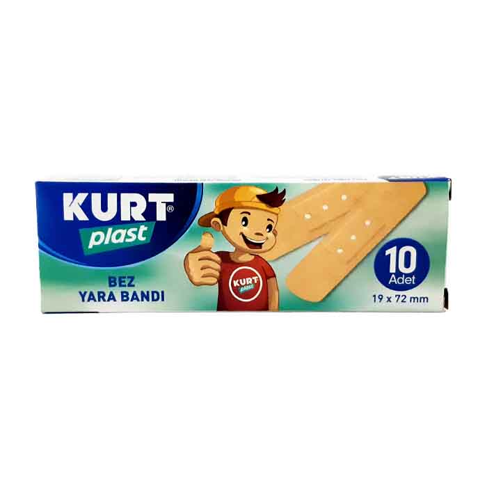 عکس اصلی چسب زخم پارچه ای 10 عددی kurt (ترکیه ای)